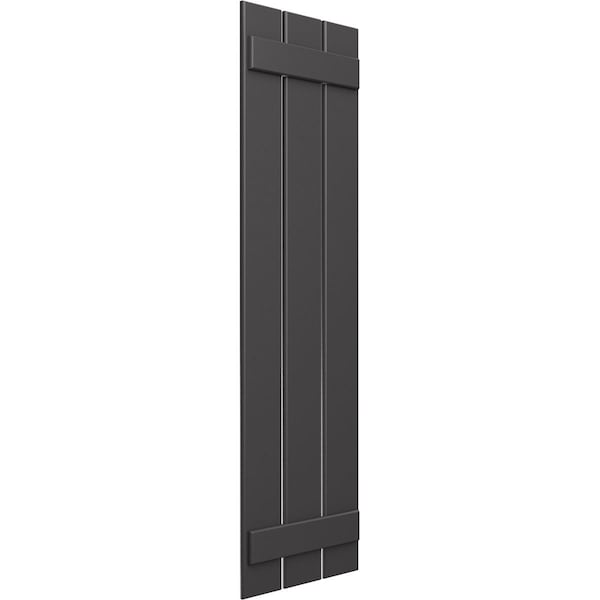 True Fit PVC, Three Board Spaced Board-n-Batten Shutters, Shadow Mountain , 17 1/8W X 45H